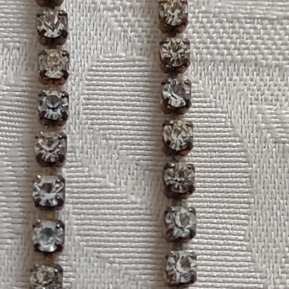 Art deco fine jewelry prong set crystals ruby pendant costume necklace silvetone - Picture 5 of 10